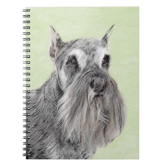 Schnauzer (Riese, Standard) Malerei - Hundekunst Notizblock (Vorderseite)