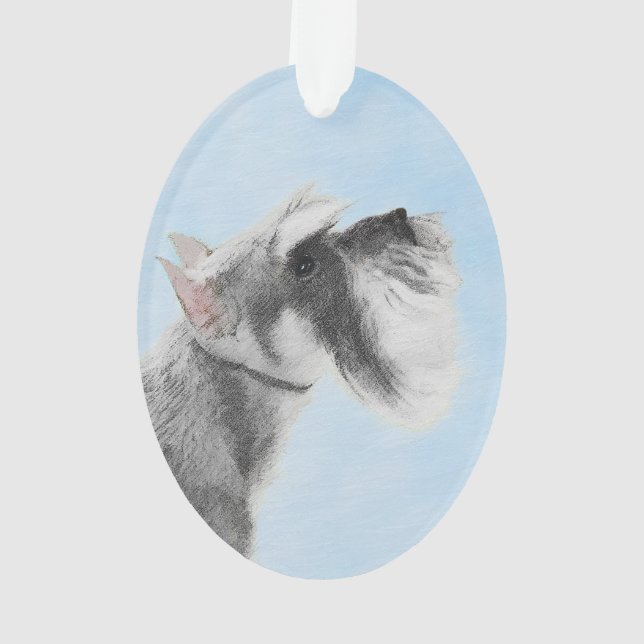 Schnauzer (Riese, Standard) Malerei - Hundekunst Ornament (Rückseite)