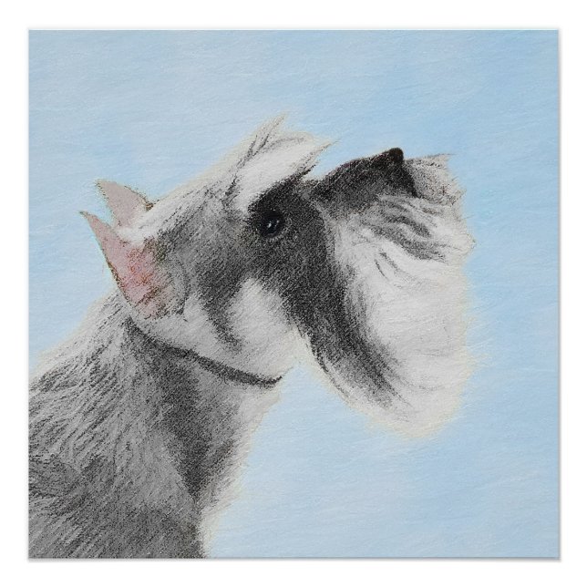Schnauzer (Riese, Standard) Malerei - Hundekunst Poster (Vorderseite)