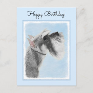 Schnauzer (Riese, Standard) Malerei - Hundekunst Postkarte