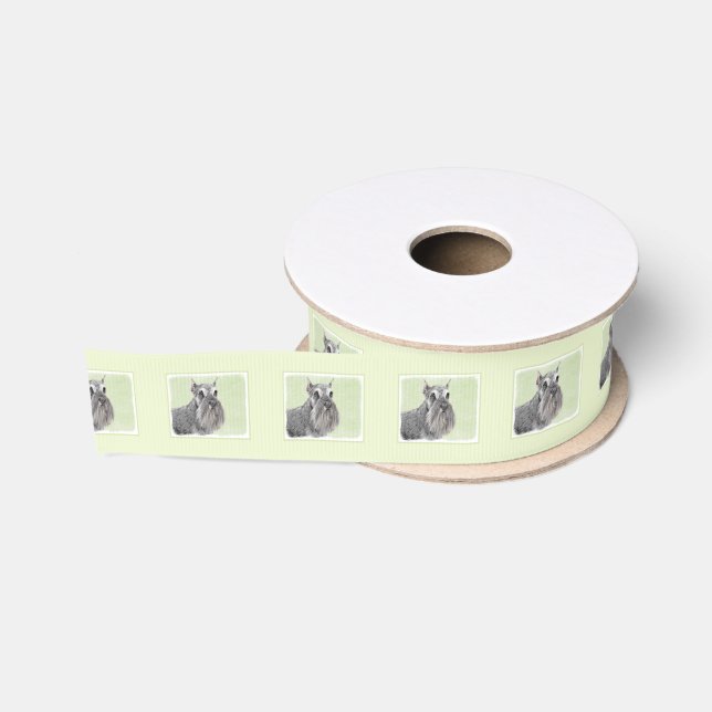 Schnauzer (Riese, Standard) Malerei - Hundekunst Ripsband (Spule)