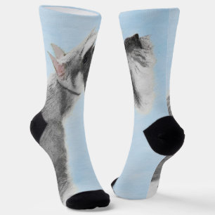 Schnauzer (Riese, Standard) Malerei - Hundekunst Socken