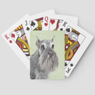Schnauzer (Riese, Standard) Malerei - Hundekunst Spielkarten