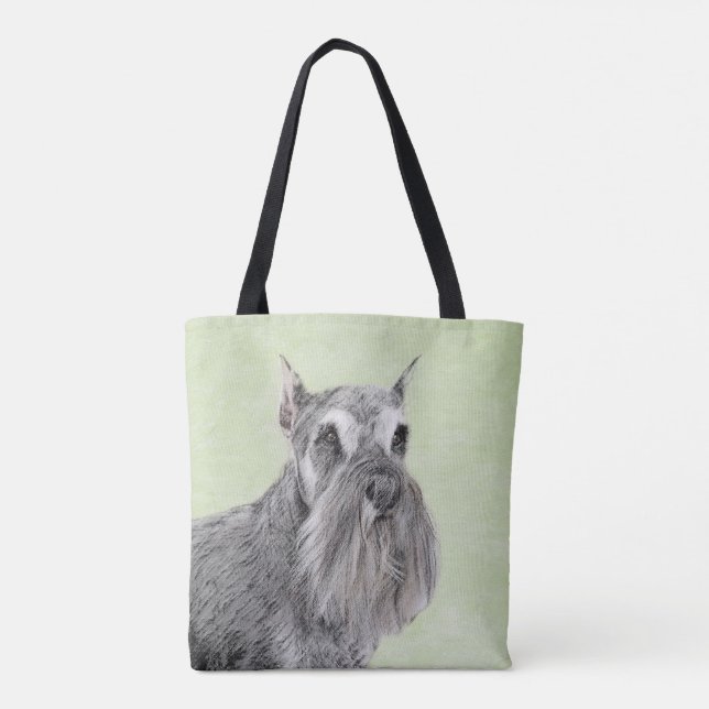 Schnauzer (Riese, Standard) Malerei - Hundekunst Tasche (Rückseite)