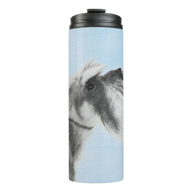 Schnauzer (Riese, Standard) Malerei - Hundekunst Thermosbecher (Vorderseite)