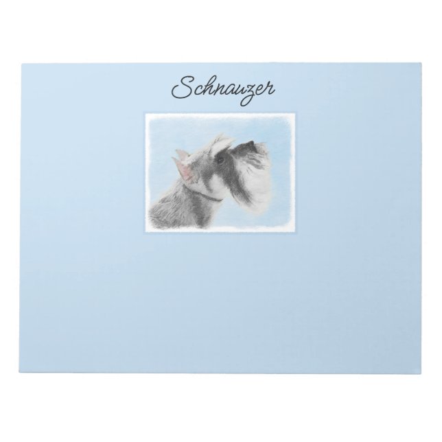 Schnauzer (Riese, Standard) Malerei - Hundeschule  Notizblock (Vorderseite)