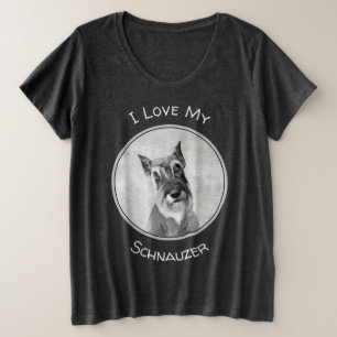 Schnauzer (Riesen) Malerei - Hundekunst Große Größe T-Shirt