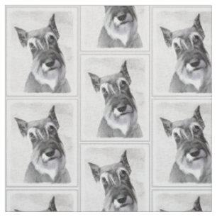 Schnauzer (Riesen) Malerei - Hundekunst Stoff