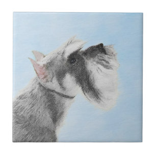 Schnauzer (Riesen, Standard) Malerei - Hundekunst Fliese