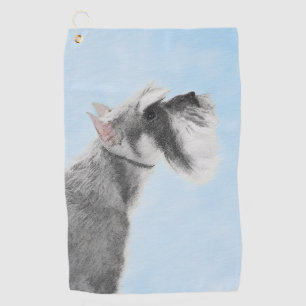 Schnauzer (Riesen, Standard) Malerei - Hundekunst Golfhandtuch