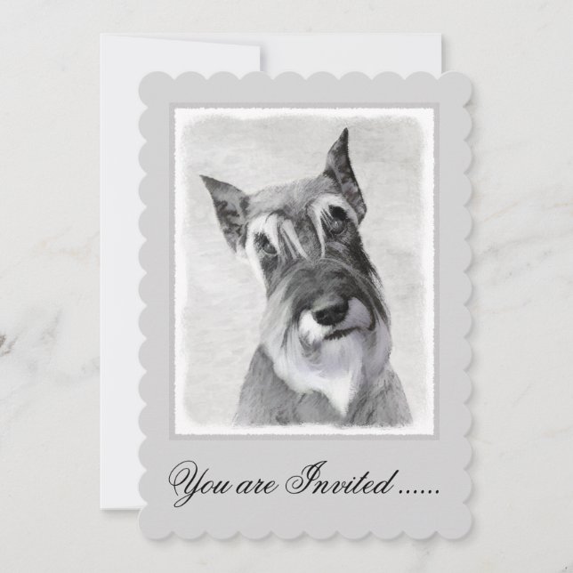 Schnauzer (Riesenmalerei) - Hundekunst Einladung (Vorderseite)