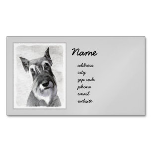 Schnauzer (Riesenmalerei) - Hundekunst Magnetische Visitenkarte