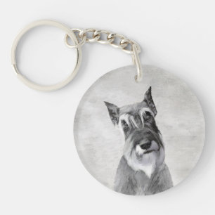 Schnauzer (Riesenmalerei) - Hundekunst Schlüsselanhänger