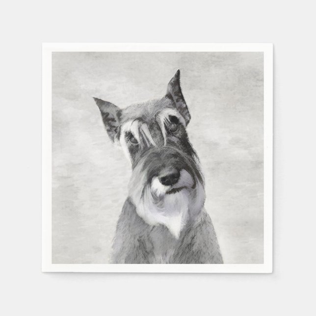 Schnauzer (Riesenmalerei) - Hundekunst Serviette (Vorderseite)