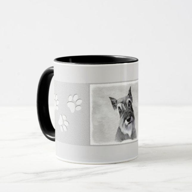 Schnauzer (Riesenmalerei) - Hundekunst Tasse (Vorderseite Links)