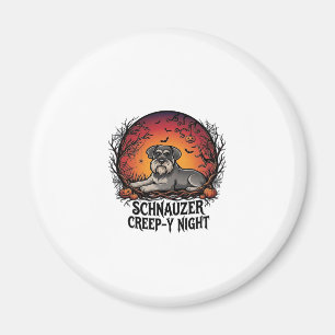 Schnauzer Schleich Nacht Halloween Kürbisse Fleder Magnet