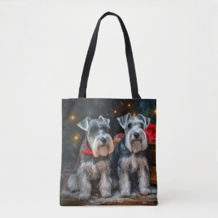Schnauzer Schnee-Schlitten-Weihnachtsdekoration Tasche