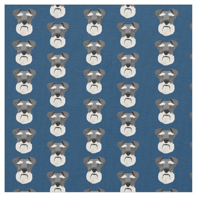Schnauzer sieht Hundeblau Stoff (Nahaufnahme)