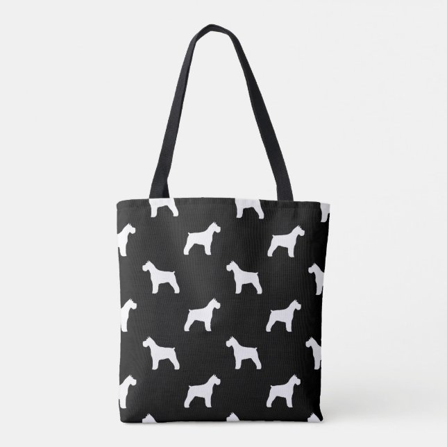 Schnauzer-Silhouette-Muster Tasche (Rückseite)