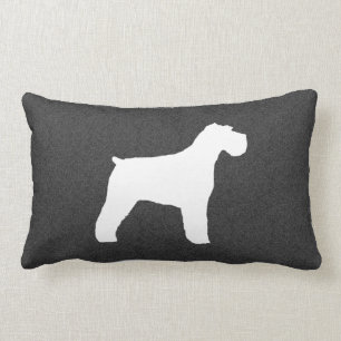 Schnauzer-Silhouette (natürliche Ohren) Lendenkissen