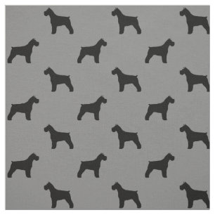 Schnauzer-Silhouetten Grau und Schwarz Gemustert Stoff
