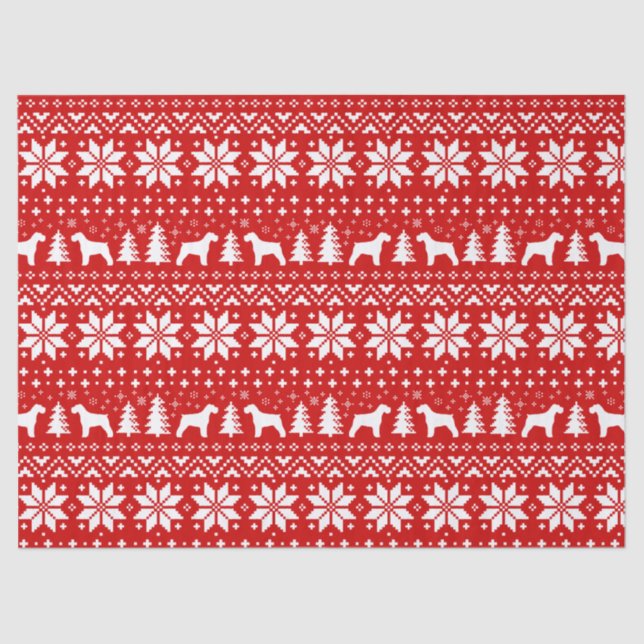 Schnauzer Silhouetten Weihnachtsmuster Seidenpapier (Vorderseite)