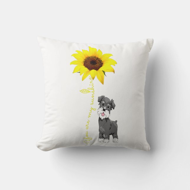 Schnauzer sind meine Sonnenblume Schnauzer Mama Kissen (Vorderseite)