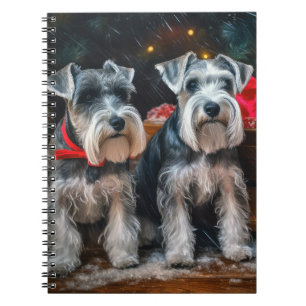 Schnauzer Snowy Sleigh Weihnachtsdekor Notizblock