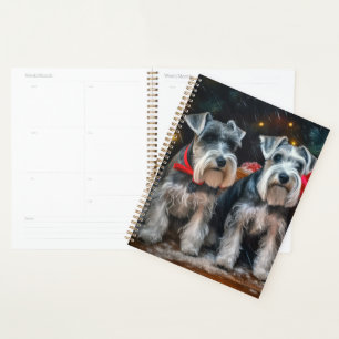 Schnauzer Snowy Sleigh Weihnachtsdekor Planer