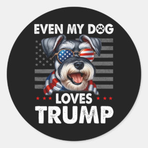 Schnauzer sogar meine Hunde Lieben Trump Funny Runder Aufkleber