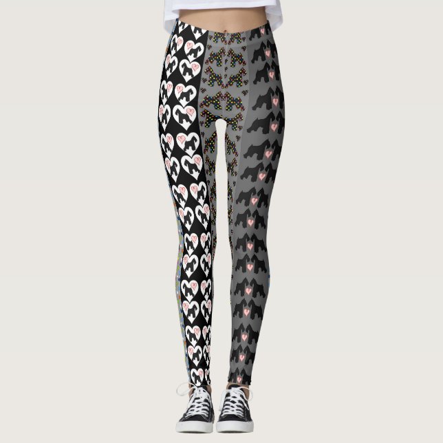 Schnauzer-Spaß-Leggings Leggings (Vorderseite)