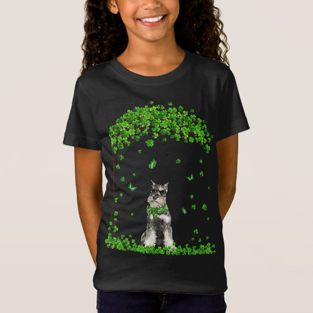 Schnauzer St Patricks Day Lover Irish Kleeblatt Do T-Shirt (Vorderseite)