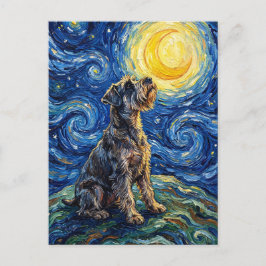 Schnauzer Starry Night Painting Postkarte
