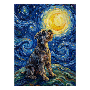 Schnauzer Sternennacht-Gemälde Poster