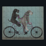 Schnauzer Tandem Puzzle<br><div class="desc">Schnauzer Tandem von Fabfunky. Schnauzer reiten im skurrilen Steampunkstil. | 192047D</div>