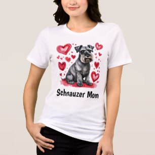 Schnauzer und Herzen T-Shirt Tri-Blend Shirt