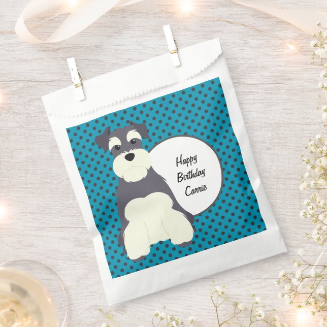 Schnauzer- und Polka-Punkte individuell anpassbar Geschenktütchen (Ausgeschnitten)