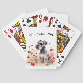Schnauzer und Wildblumen Spielkarten