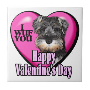 Schnauzer-Valentinstag Fliese
