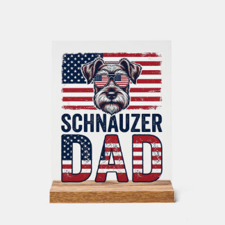 Schnauzer-Vater Patriotisch Retro-Hund Acrylschild