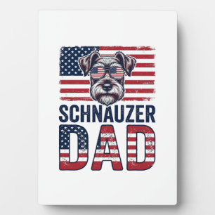 Schnauzer-Vater Patriotisch Retro-Hund Fotoplatte