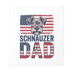 Schnauzer-Vater Patriotisch Retro-Hund Notizblock