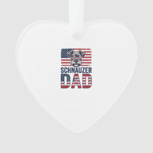 Schnauzer-Vater Patriotisch Retro-Hund Ornament