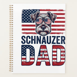 Schnauzer-Vater Patriotisch Retro-Hund Planer