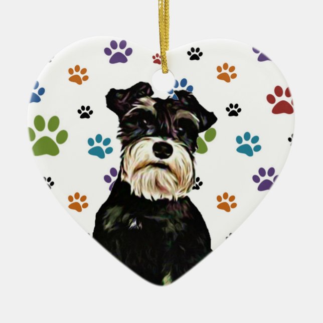 Schnauzer-Verzierung Keramikornament (Vorne)
