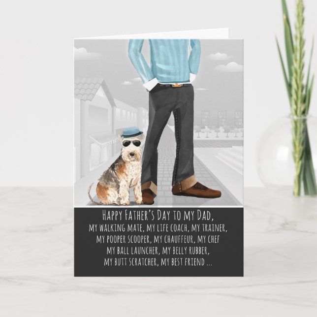 Schnauzer vom Hundevater-Tag Funny Karte (Vorderseite)