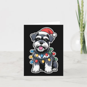 Schnauzer wackelte in Weihnachtslicht Karte