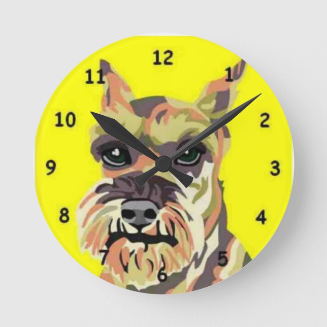 Schnauzer Wall Runde Wanduhr (Vorderseite)