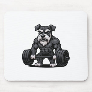 Schnauzer Weightlift Bodybuilder Trainingsgym Do Mousepad
