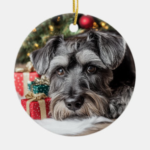 Schnauzer Weihnachten Keramik Ornament